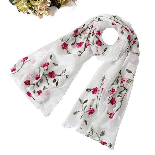 Écharpe florale en mousseline de qualité pour femmes très agréable au toucher