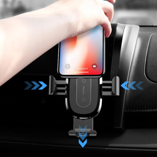 Chargeur sans-fil  à induction Qi pour smartphone en voiture compatible iPhone Samsung et Android