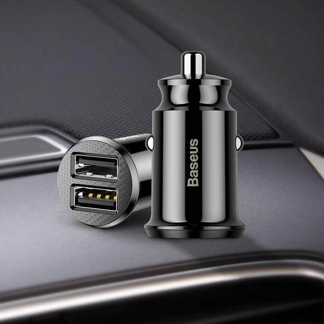 Chargeur USB allume-cigare voiture avec 2 sorties de charge rapide pour smartphone
