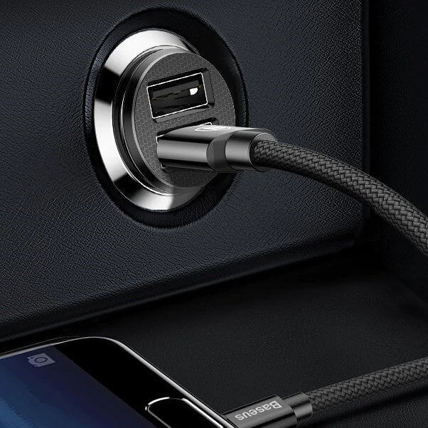 Chargeur USB allume-cigare voiture avec 2 sorties de charge rapide pour smartphone