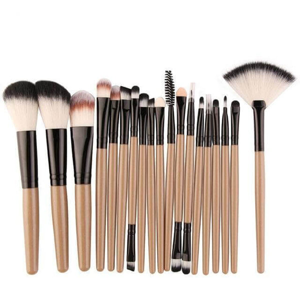 Pinceaux de maquillage kit 18 pièces pour fond de teint, blush, contouring et estompeurs