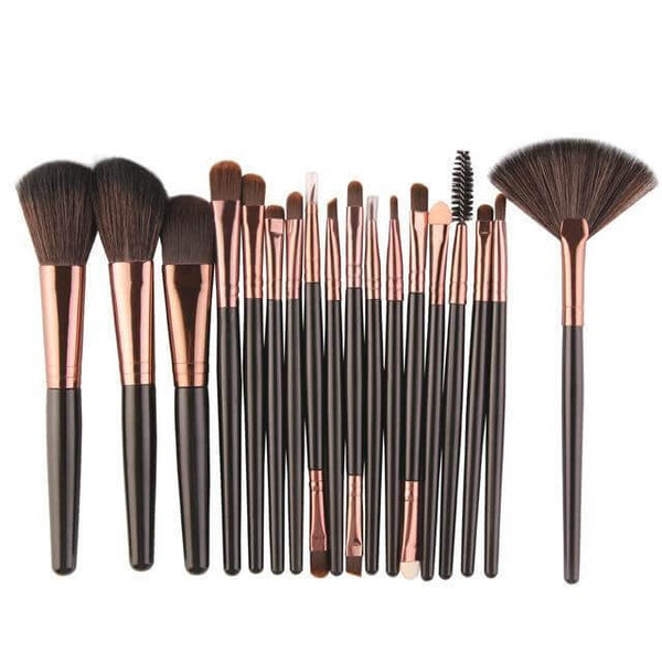 Pinceaux de maquillage kit 18 pièces pour fond de teint, blush, contouring et estompeurs