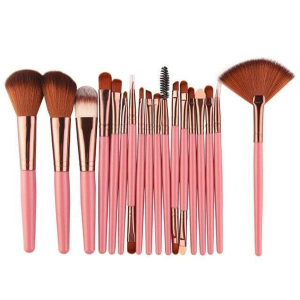 Pinceaux de maquillage kit 18 pièces pour fond de teint, blush, contouring et estompeurs