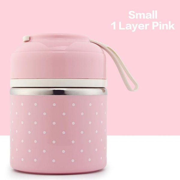 lunch box  bento isotherme  chaud  compartimentée japonaise avec 2 compartiments ,  couleur rose.