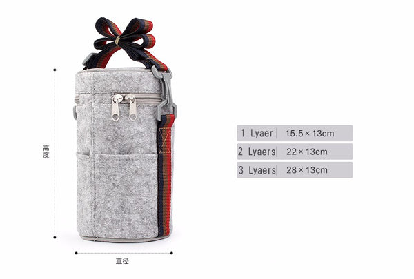 Sac isotherme pour lunch box  bento isotherme  chaud  compartimentée japonaise avec compartiments, couleur grise.