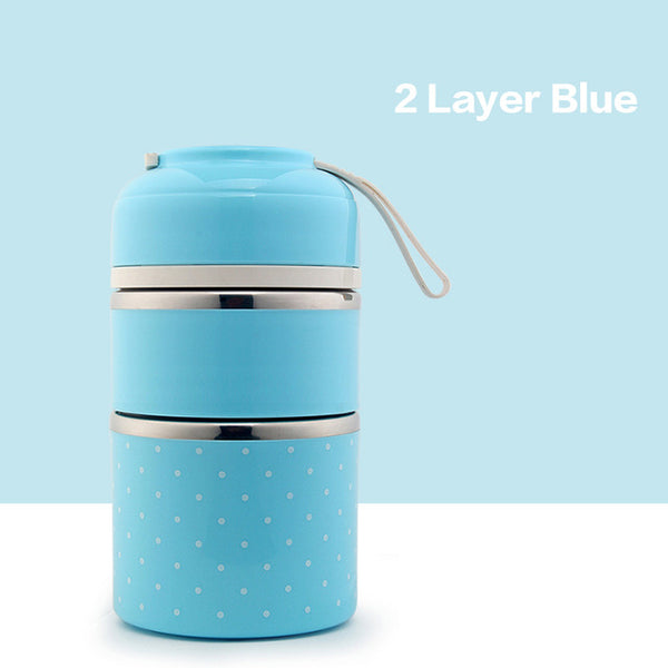 lunch box  bento isotherme  chaud  compartimentée japonaise avec 3 compartiments et couleur bleu.