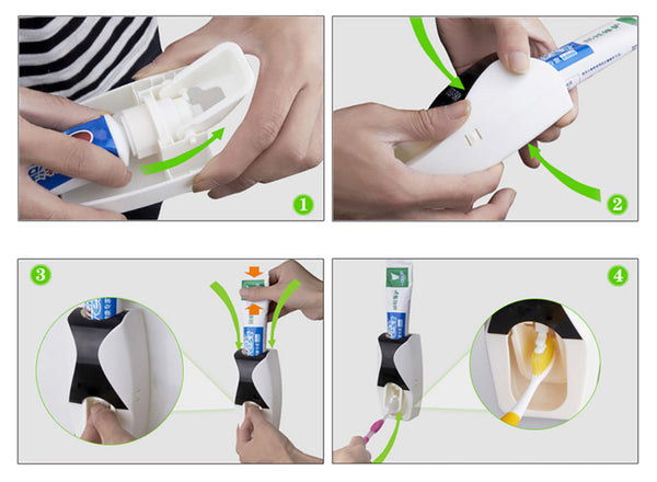 Distributeur automatique de dentifrice avec porte 5 brosses