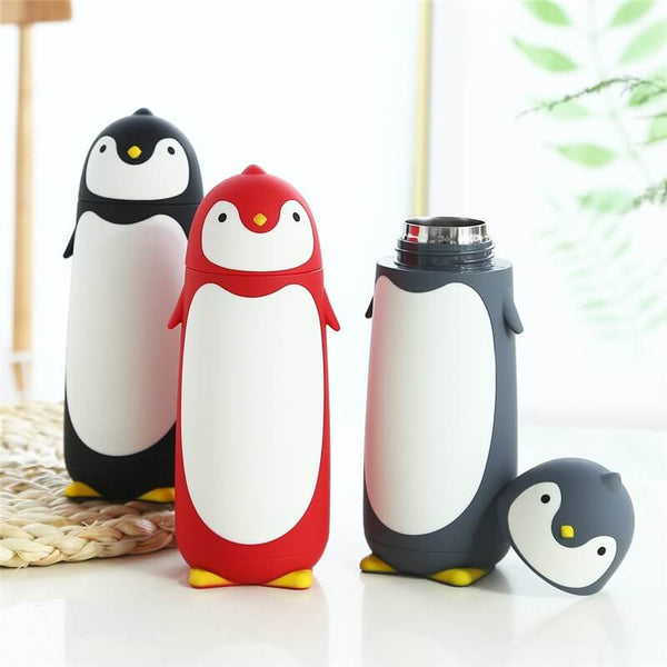 Mini Thermos Isotherme design Pingouin Manchot de 280ml en Acier Inoxydable