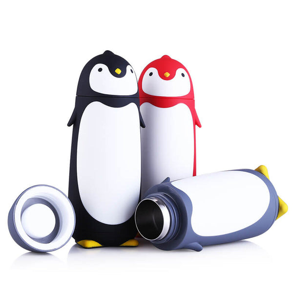 Mini Thermos Isotherme design Pingouin Manchot de 280ml en Acier Inoxydable